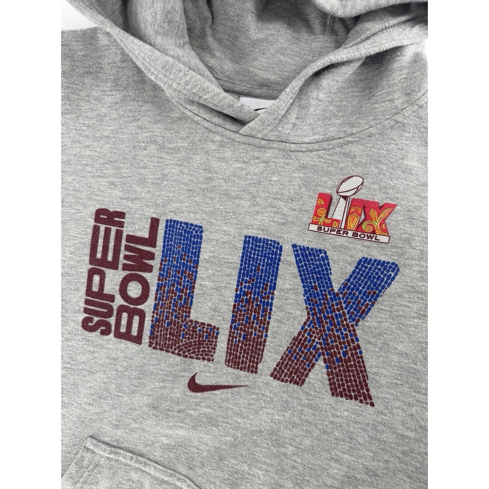Men's Nike Large White Super Bowl LIX Club Fleece Pullover Hoodie‎